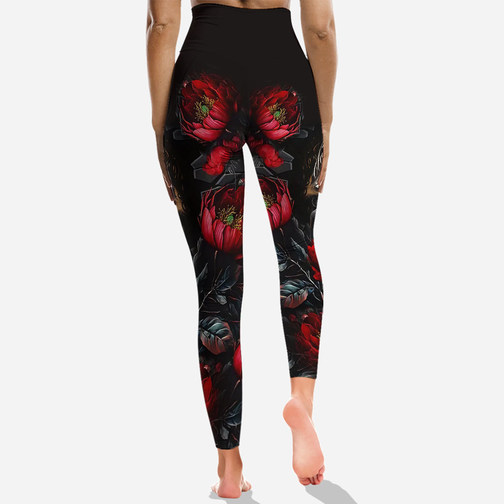 Skull And Roses - Personalized Skull Hoodie and Leggings