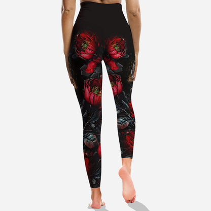 Skull And Roses - Personalized Skull Hoodie and Leggings