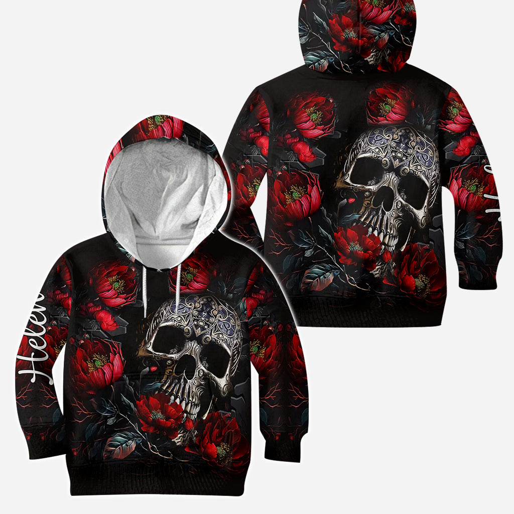 Skull And Roses - Personalized Skull Hoodie and Leggings