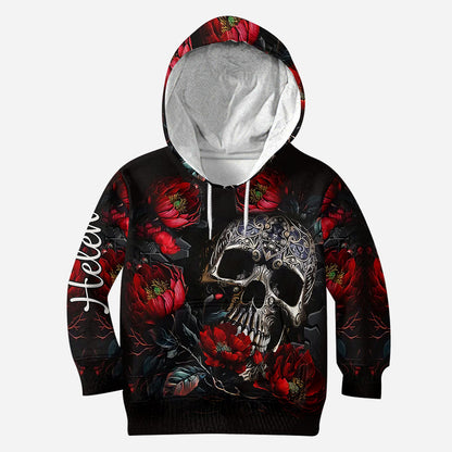 Skull And Roses - Personalized Skull Hoodie and Leggings