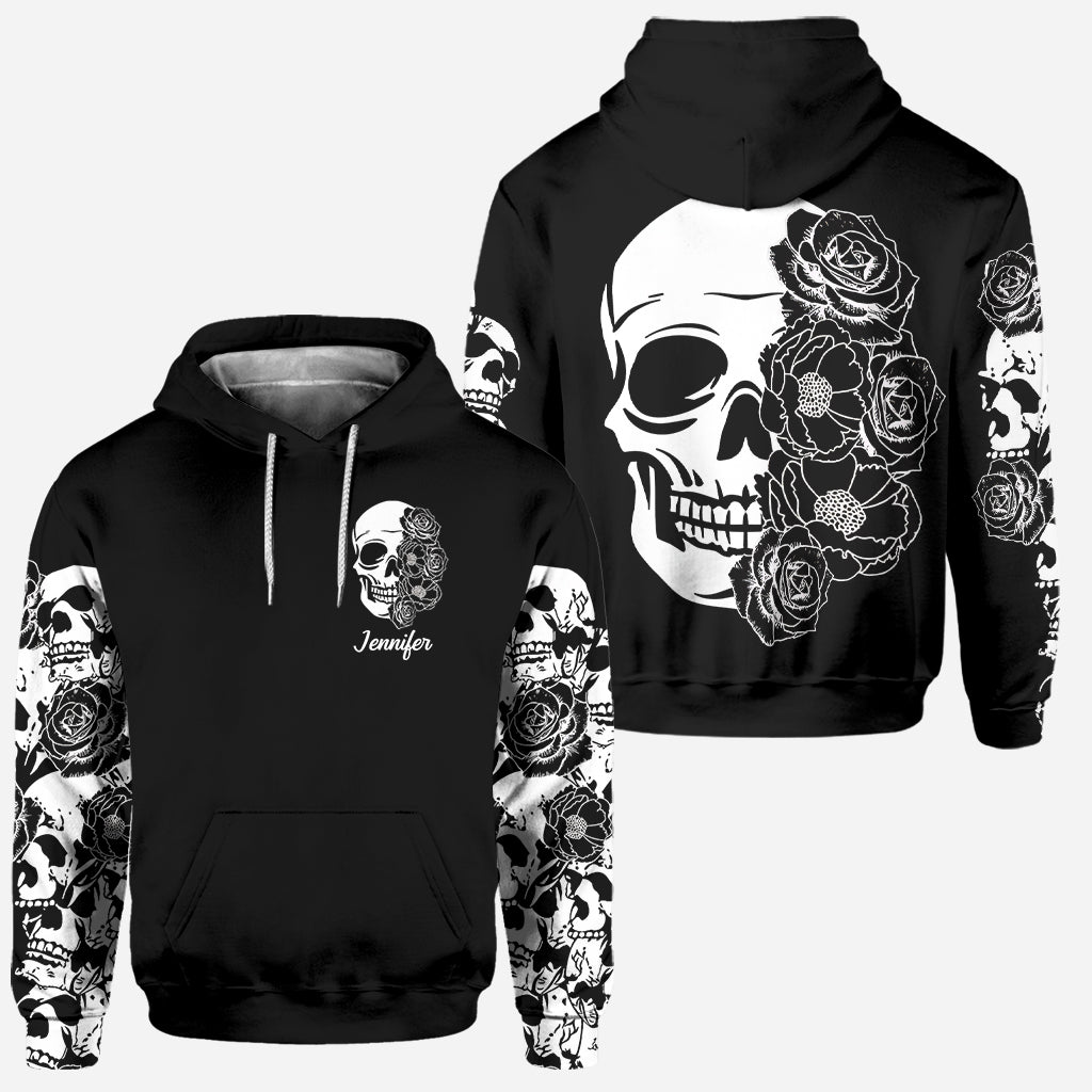 Skull And Roses - Personalized Skull Hoodie and Leggings