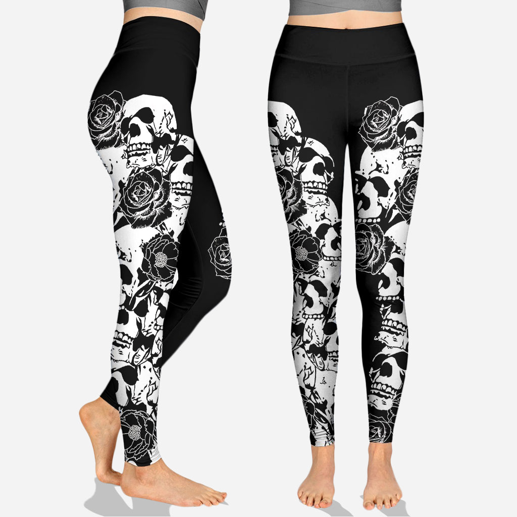 Skull And Roses - Personalized Skull Hoodie and Leggings