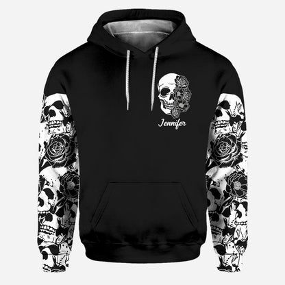 Skull And Roses - Personalized Skull Hoodie and Leggings