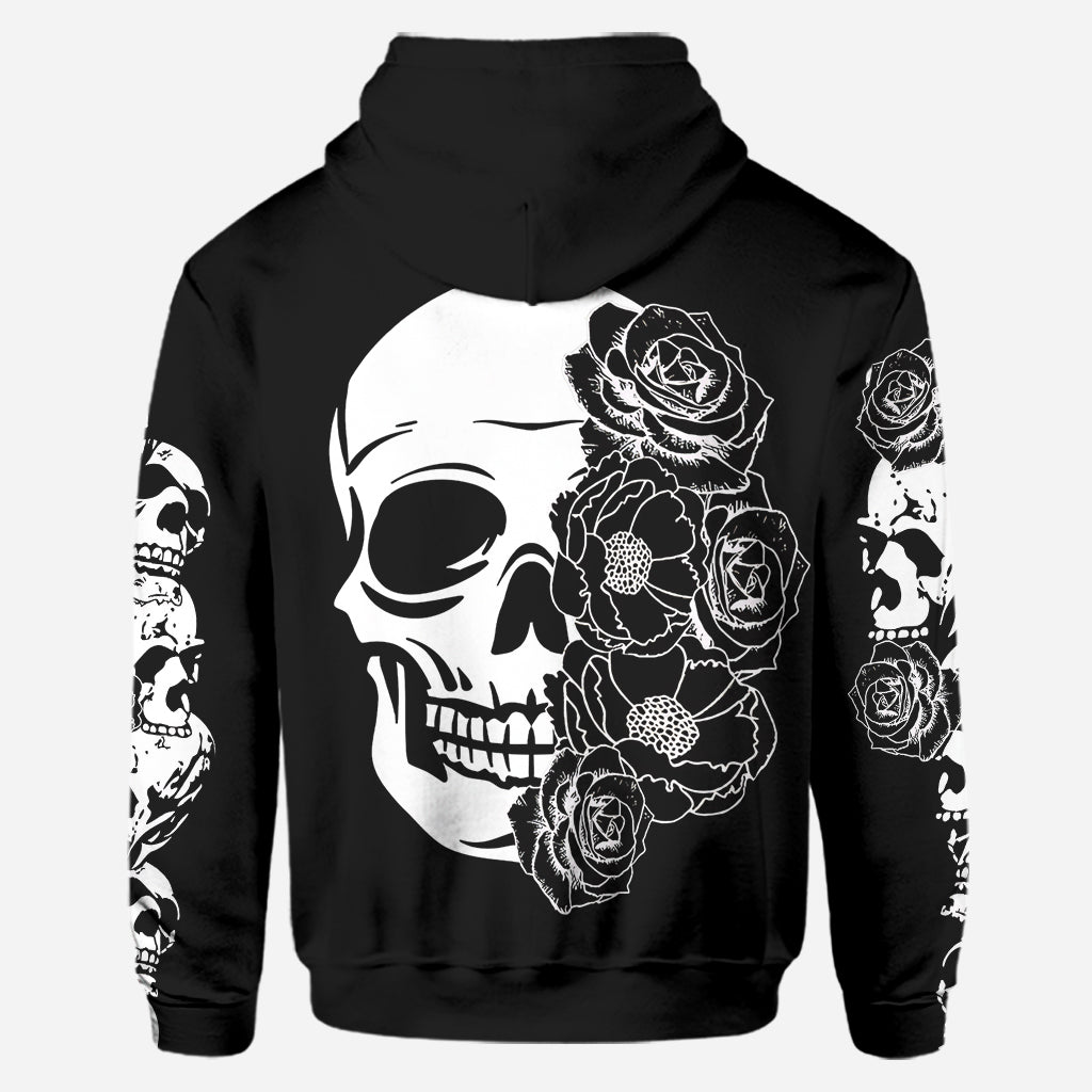 Skull And Roses - Personalized Skull Hoodie and Leggings