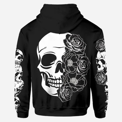 Skull And Roses - Personalized Skull Hoodie and Leggings