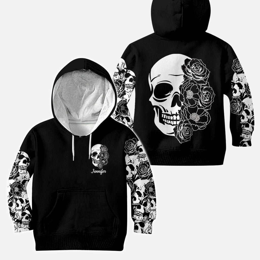 Skull And Roses - Personalized Skull Hoodie and Leggings