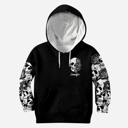 Skull And Roses - Personalized Skull Hoodie and Leggings