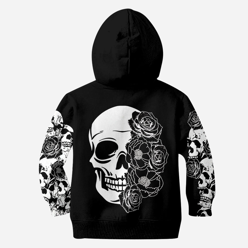 Skull And Roses - Personalized Skull Hoodie and Leggings