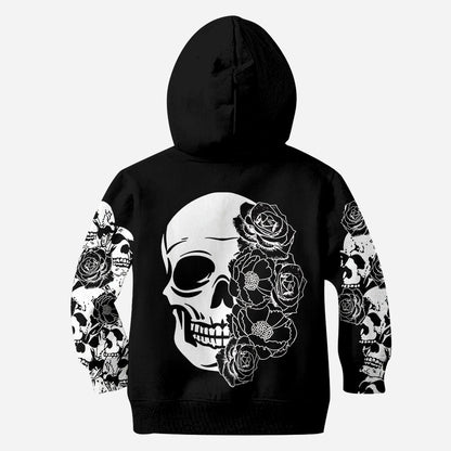 Skull And Roses - Personalized Skull Hoodie and Leggings