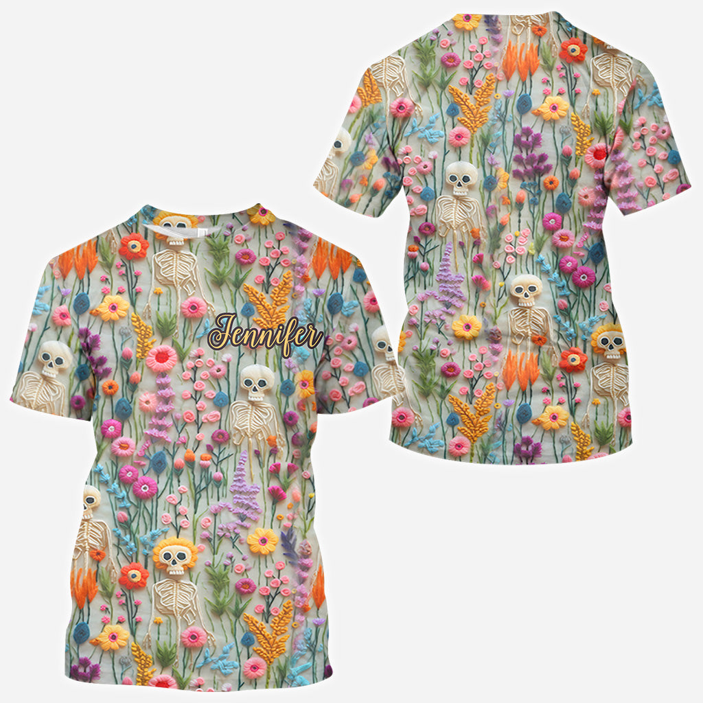 Floral Skeleton - Personalized Skull All Over Shirt