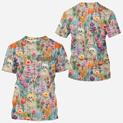 Floral Skeleton - Personalized Skull All Over Shirt