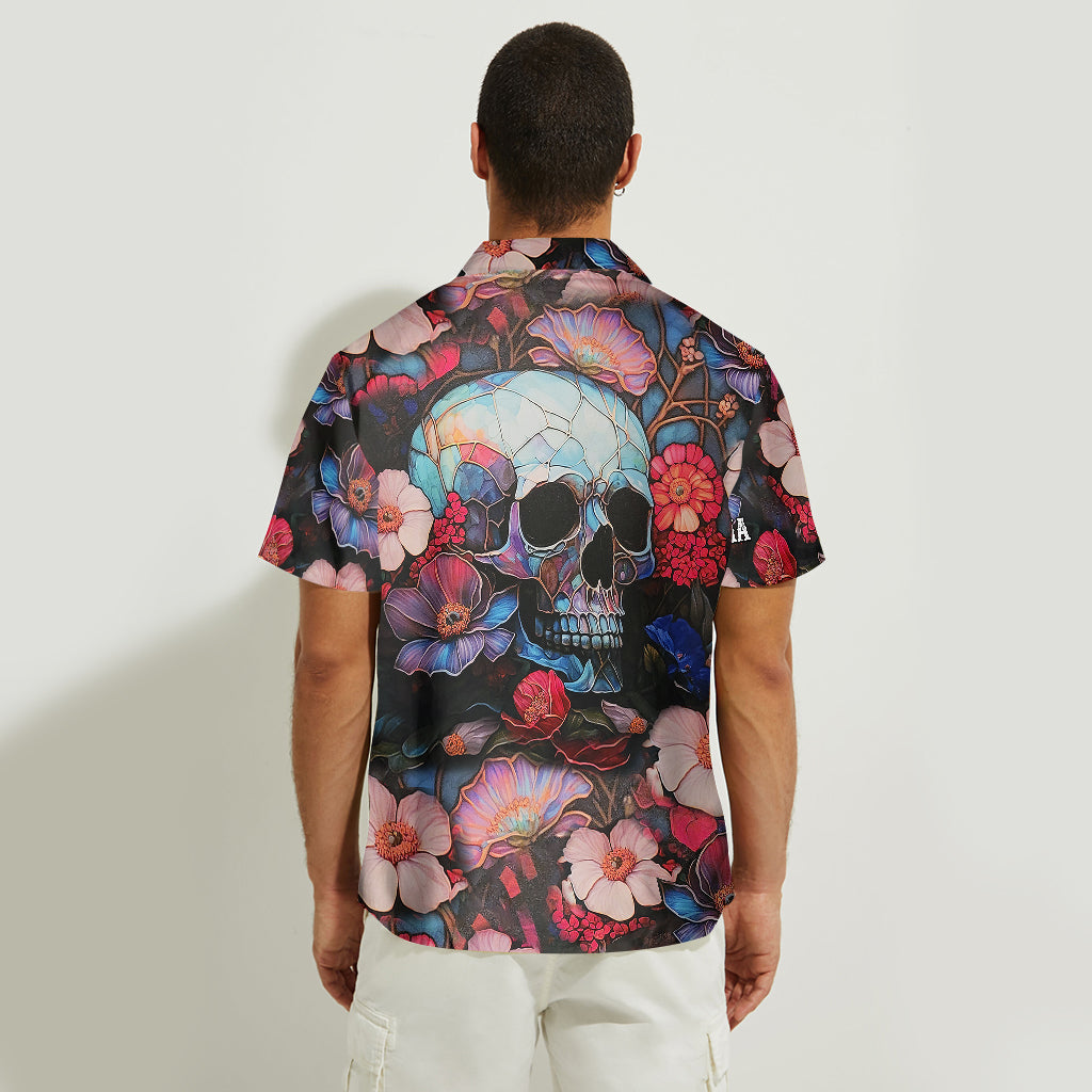 Floral Skull - Personalized Skull Hawaiian Shirt