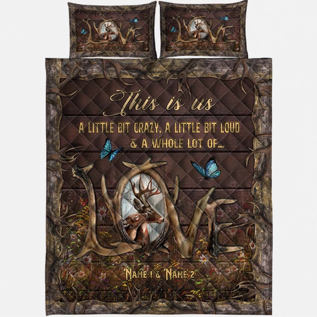 This Is Us - Personalized Couple Hunting Quilt Set