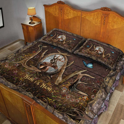 This Is Us - Personalized Couple Hunting Quilt Set