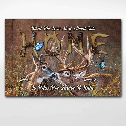What We Love Most About Our Home - Personalized Couple Hunting Poster