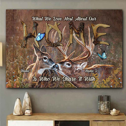 What We Love Most About Our Home - Personalized Couple Hunting Poster