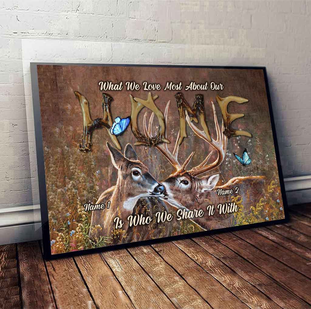What We Love Most About Our Home - Personalized Couple Hunting Poster