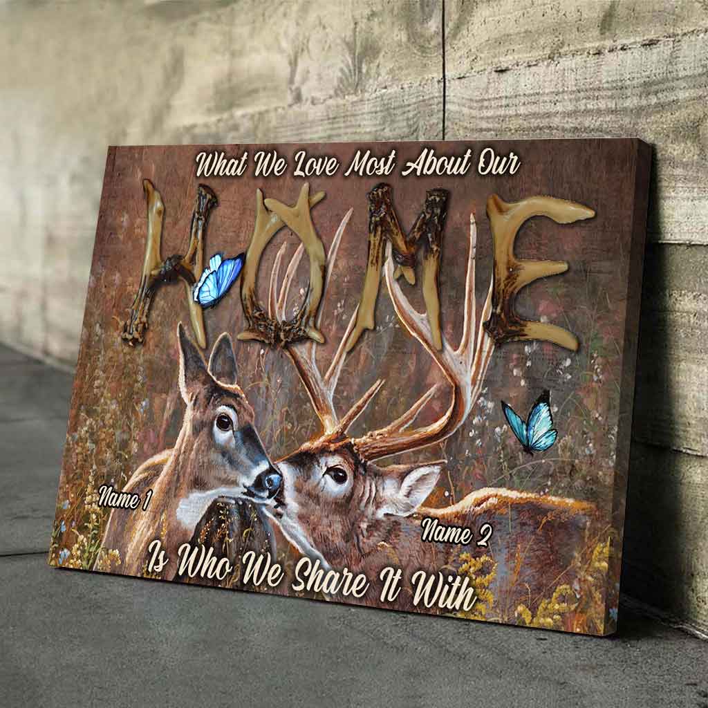 What We Love Most About Our Home - Personalized Couple Hunting Poster