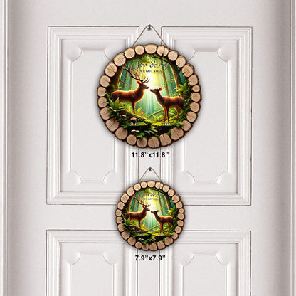 You & Me We Got This - Personalized Hunting Round Wood Sign