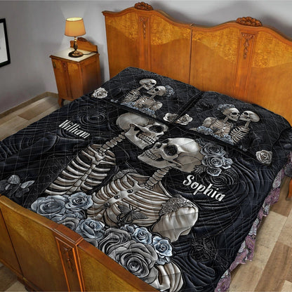 Till Death Do Us Part - Personalized Skull Quilt Set
