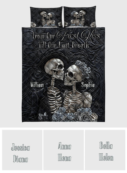 Till Death Do Us Part - Personalized Skull Quilt Set