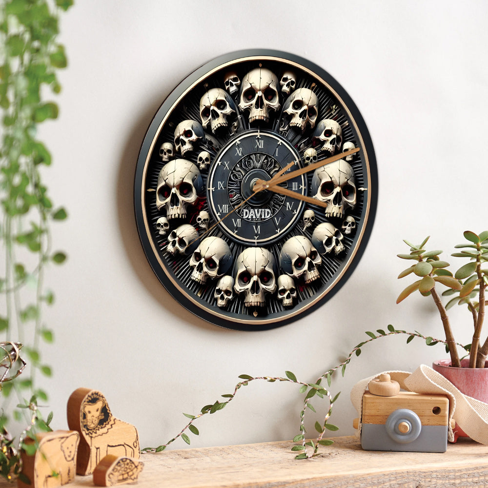 Skull Clock - Personalized Skull Wall Clock