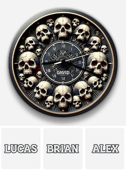 Skull Clock - Personalized Skull Wall Clock