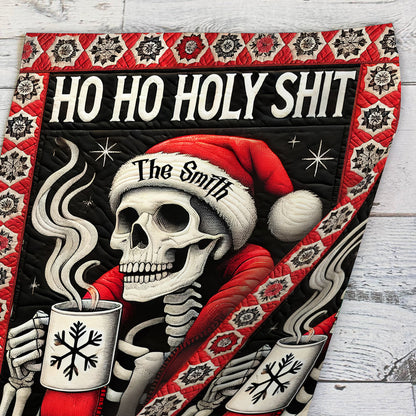 Ho Ho Holy Sh*t What A Year - Personalized Skull Garden Flag