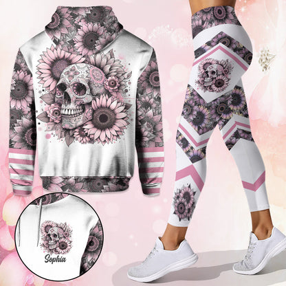 Sunflower Skull - Personalized Skull Hoodie and Leggings
