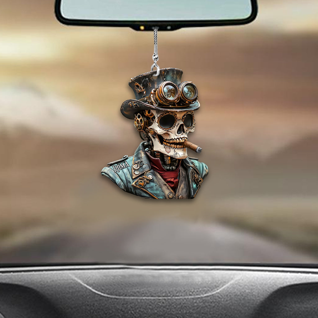Steampunk Skull - Personalized Skull Car Ornament