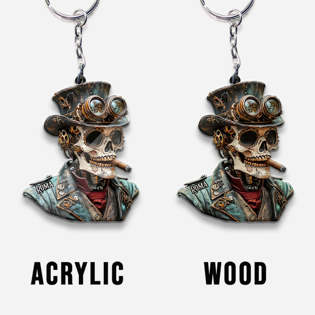 Steampunk Skull - Personalized Skull Keychain