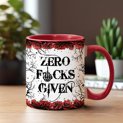 Skull And Red Roses - Personalized Skull Accent Mug