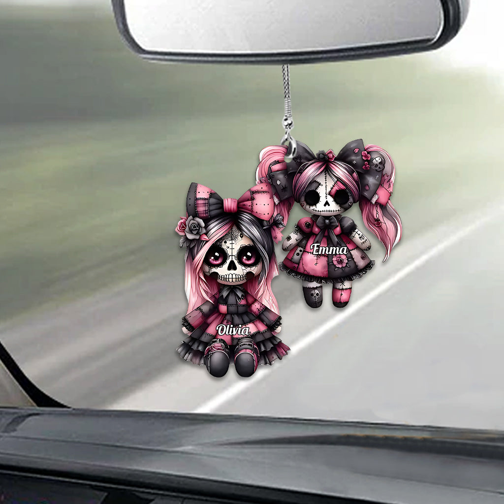 Sister Sister - Personalized Skull Car Ornament