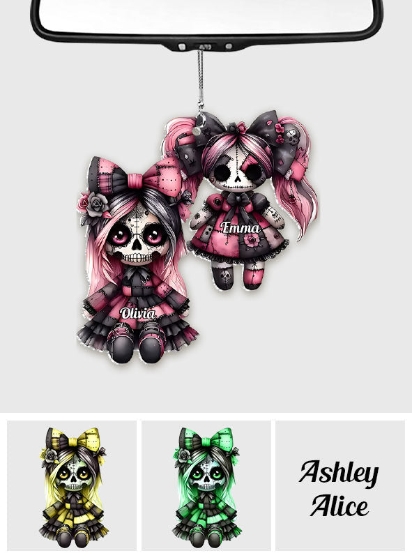 Sister Sister - Personalized Skull Car Ornament