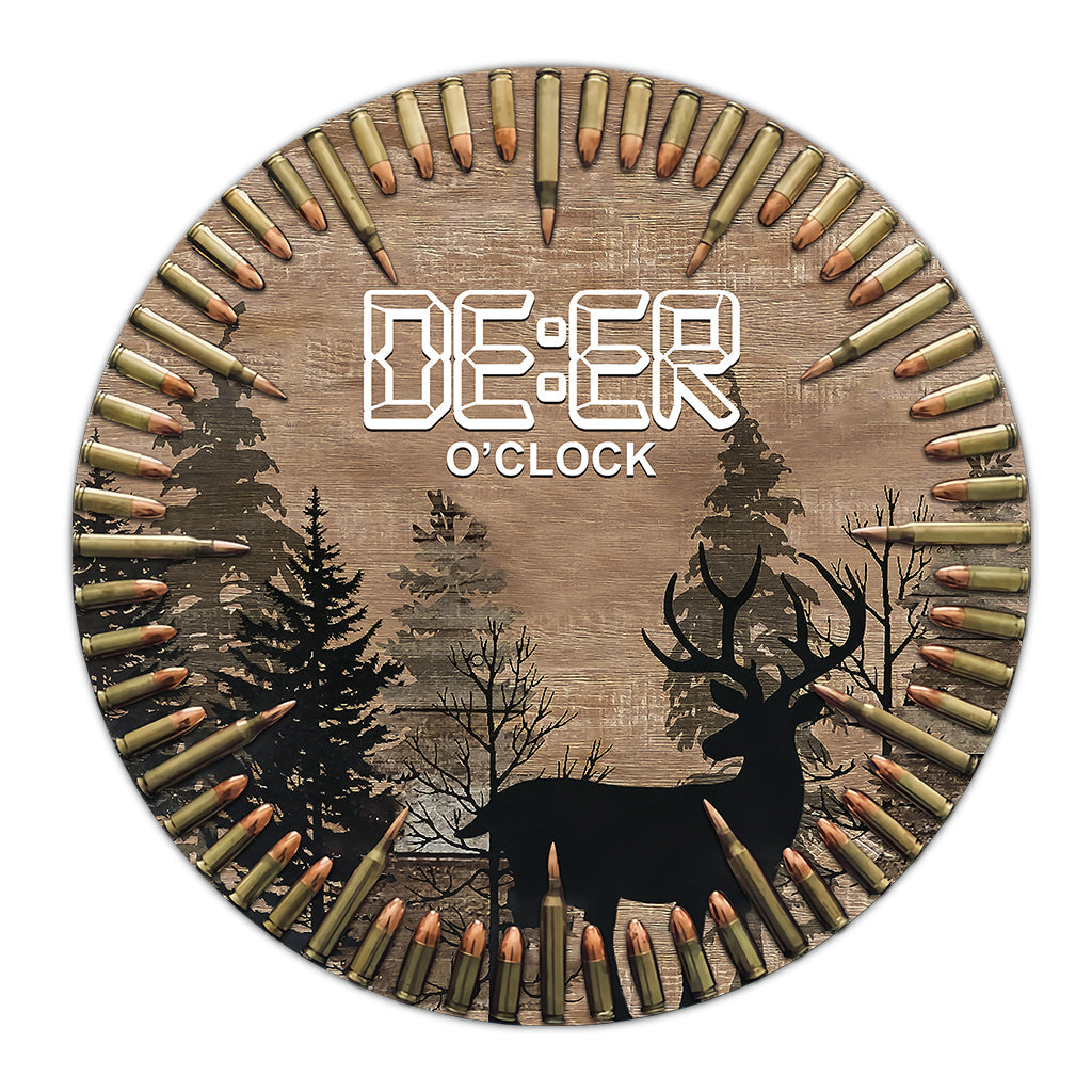 Deer O'Clock - Hunting Round Rug
