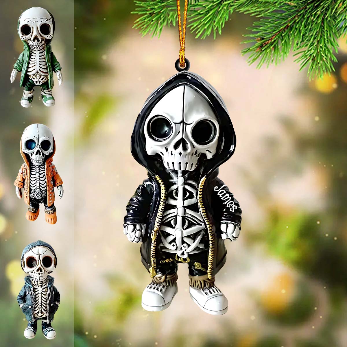Gothic Skulls - Personalized Skull Ornament