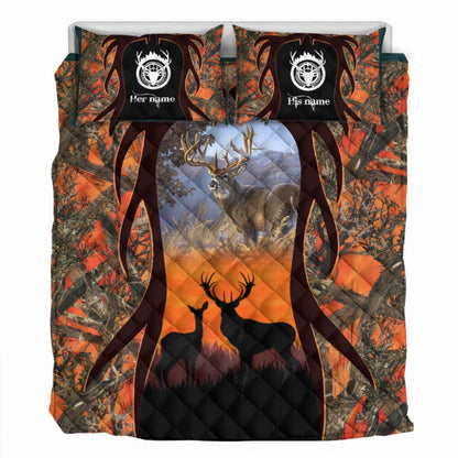 Hunting Couple - Personalized Quilt Set 1121