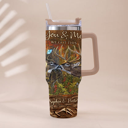 Hunting Couple It's You & Me - Personalized Hunting Tumbler With Handle