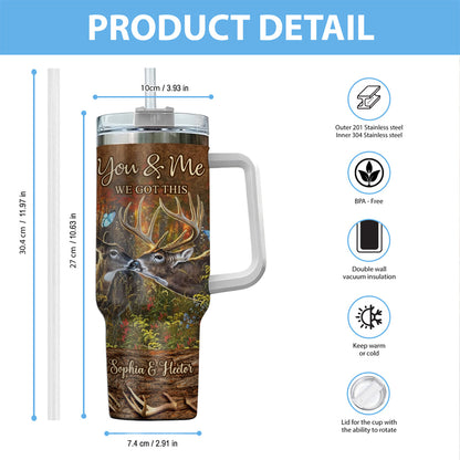 Hunting Couple It's You & Me - Personalized Hunting Tumbler With Handle