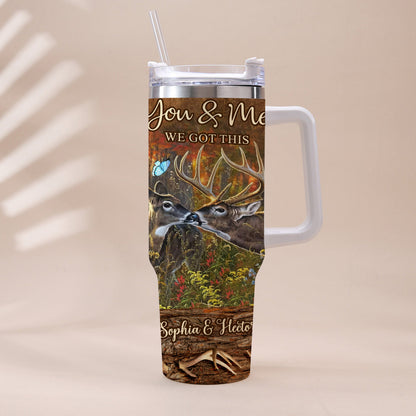 Hunting Couple It's You & Me - Personalized Hunting Tumbler With Handle