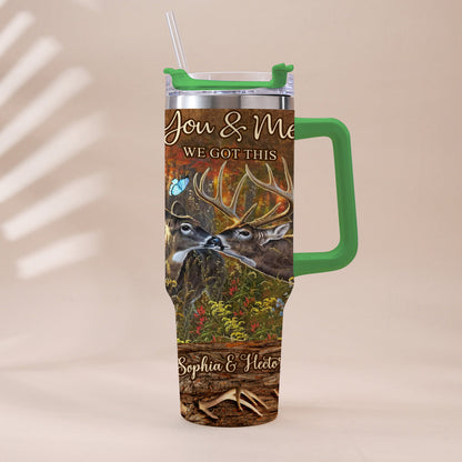 Hunting Couple It's You & Me - Personalized Hunting Tumbler With Handle