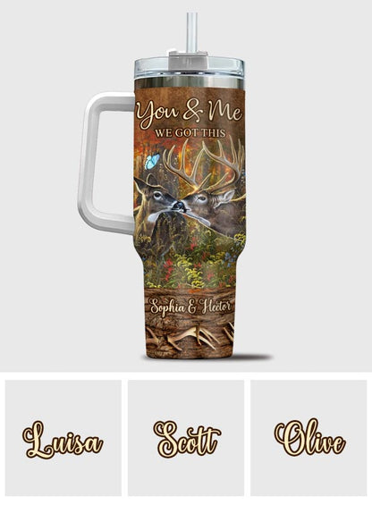Hunting Couple It's You & Me - Personalized Hunting Tumbler With Handle