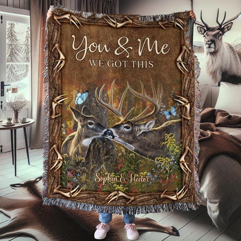 Hunting Couple It's You & Me - Personalized Hunting Woven Blanket