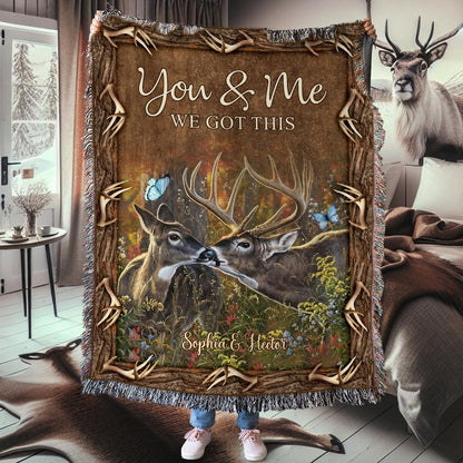 Hunting Couple It's You & Me - Personalized Hunting Woven Blanket