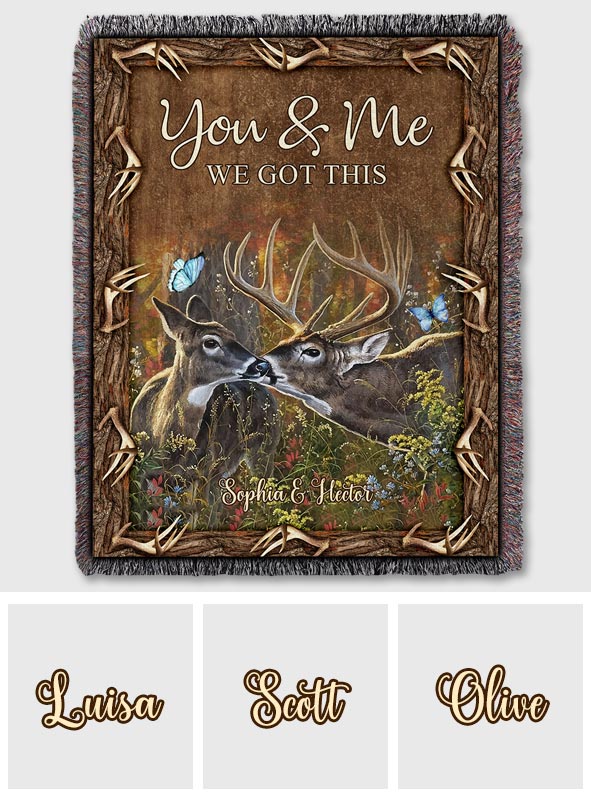 Hunting Couple It's You & Me - Personalized Hunting Woven Blanket