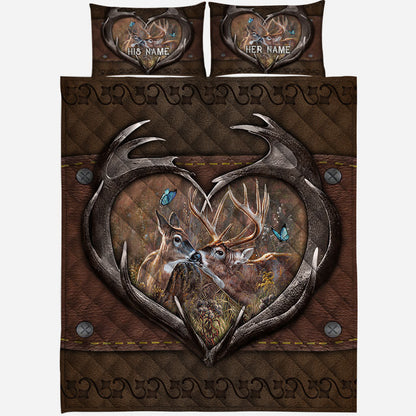 You & Me We Got This - Personalized Couple Hunting Quilt Set