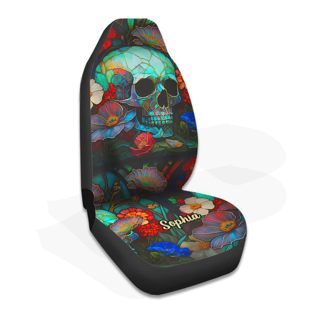 Floral Skull - Personalized Skull Seat Covers