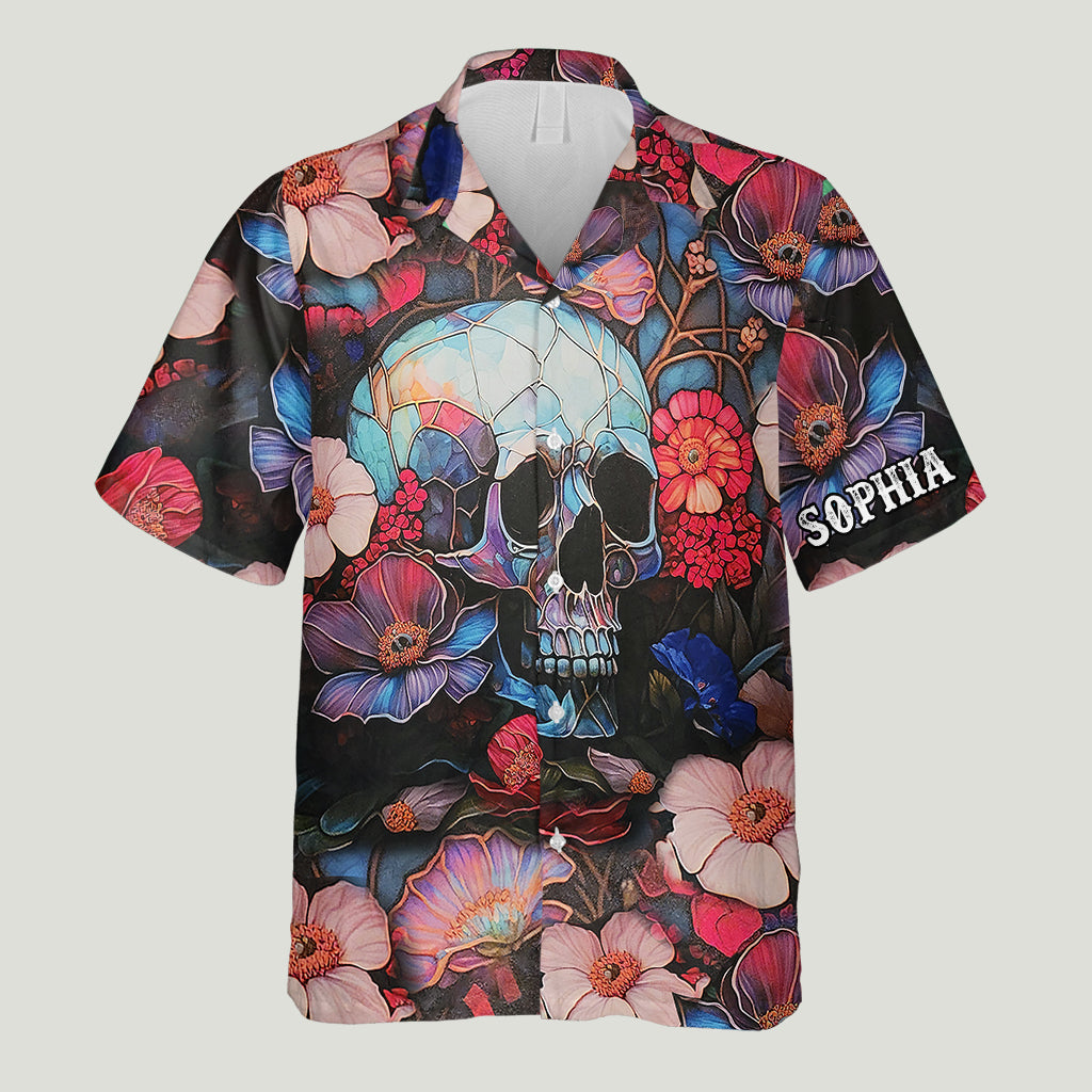 Floral Skull - Personalized Skull Hawaiian Shirt