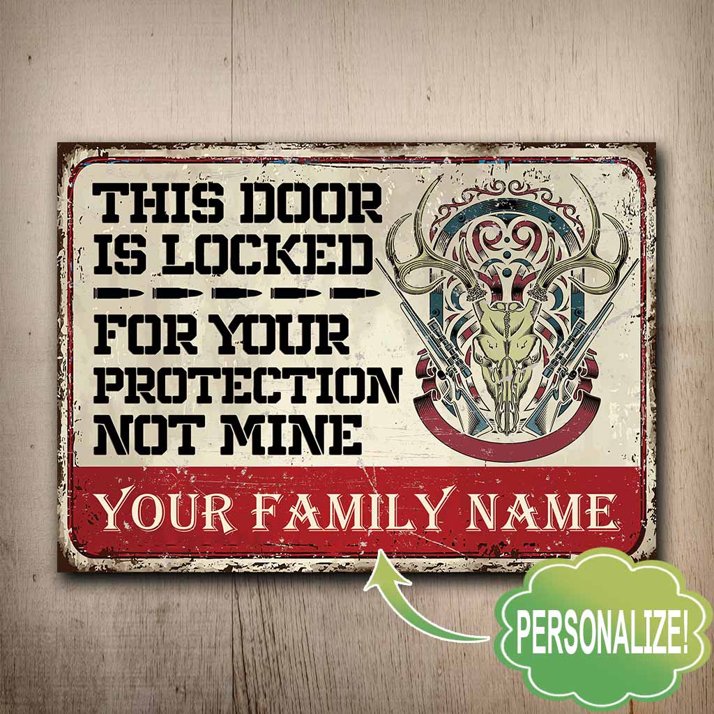 This Door Is Locked - Hunting Personalized Rectangle Metal Sign