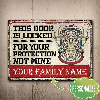 This Door Is Locked - Hunting Personalized Rectangle Metal Sign